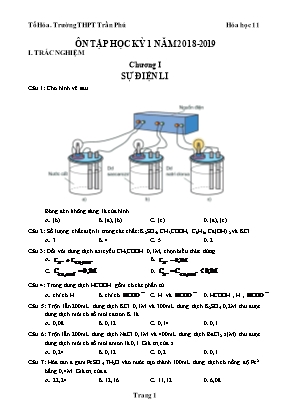 Đề ôn tập học kỳ I môn Hóa học Lớp 11 - Năm học 2018-2019 - Trường THPT Trần Phú